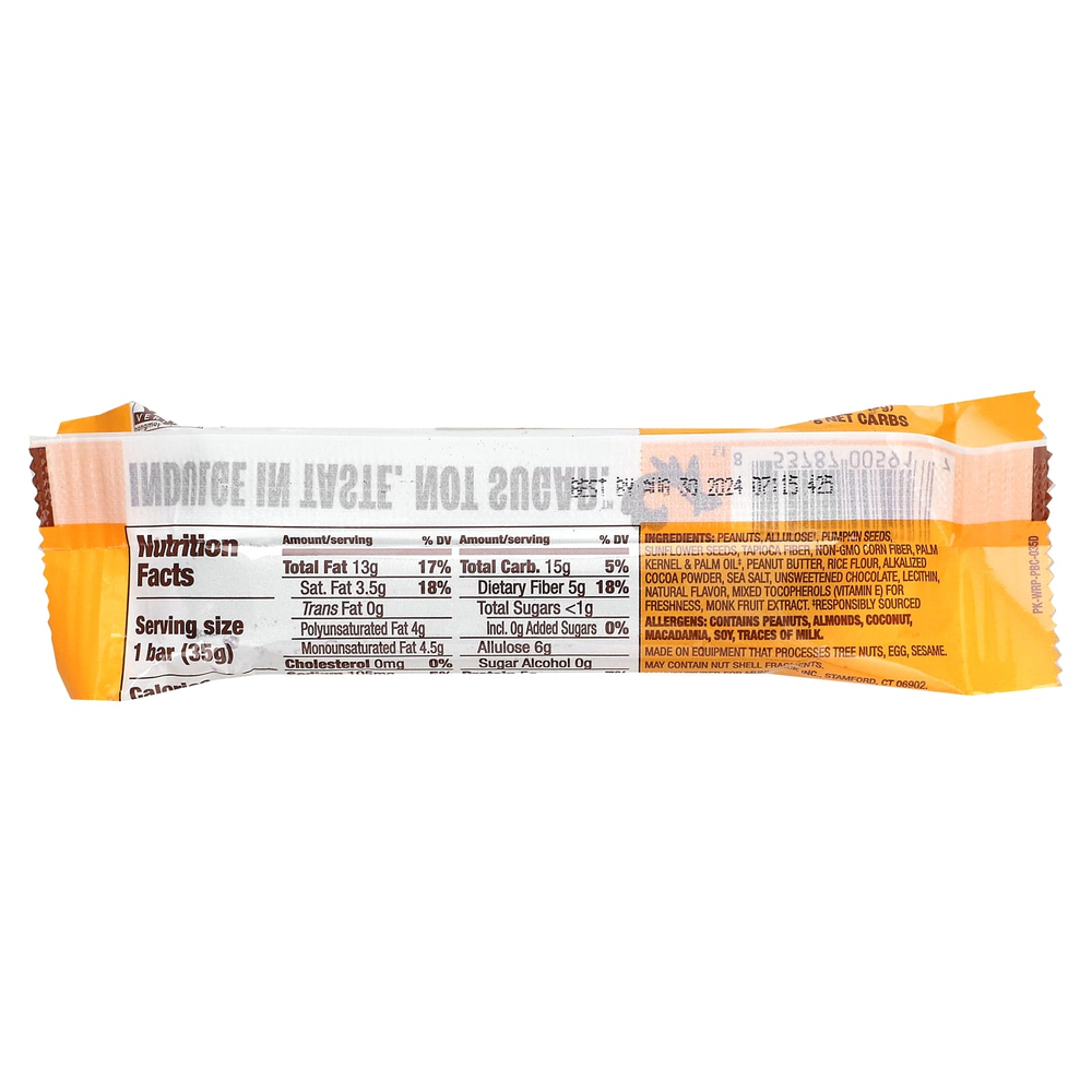 Munk Pack, Nut & Seed Bar, темный шоколад с арахисовой пастой, 35 г (1,23 унции)