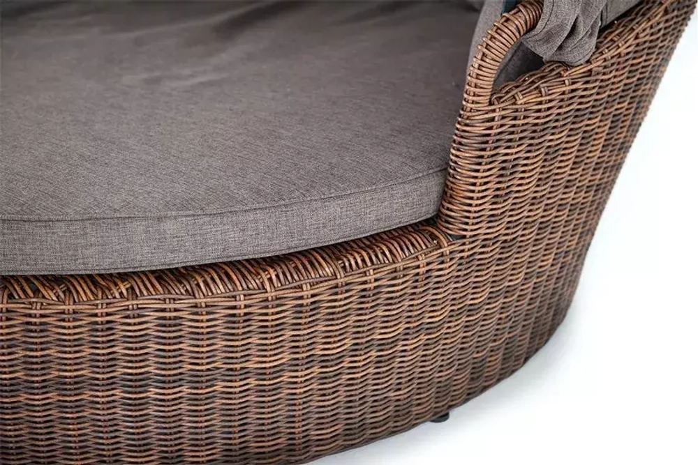 «Стильяно» плетеная кровать круглая, цвет коричневый