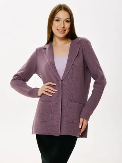 Пиджак вязаный, жакет на пуговице.