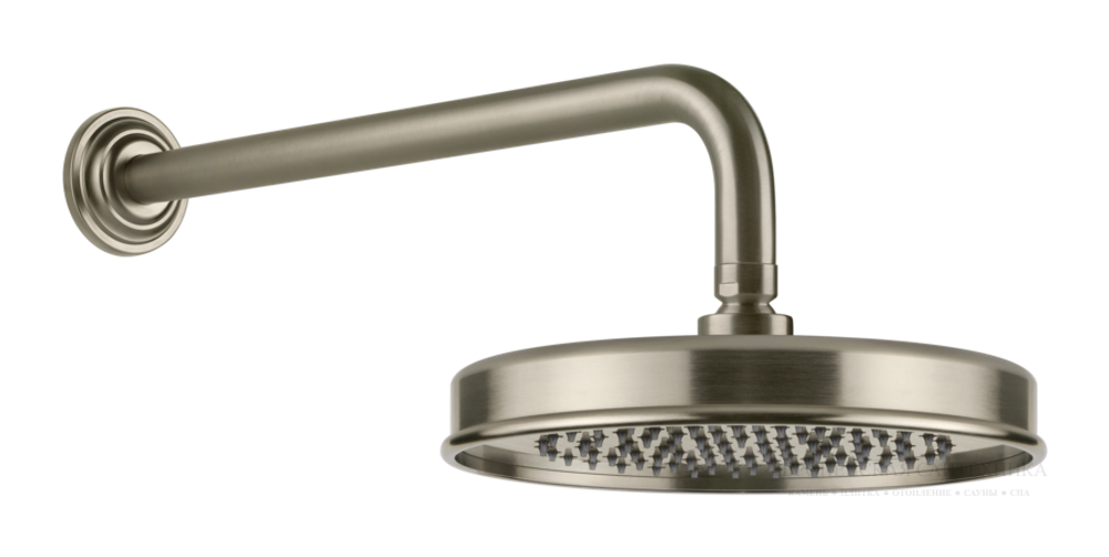 Верхний душ Gessi Venti20, Ø200 мм, для настенного крепления, поворотный, цвет Finox Brushed Nickel
