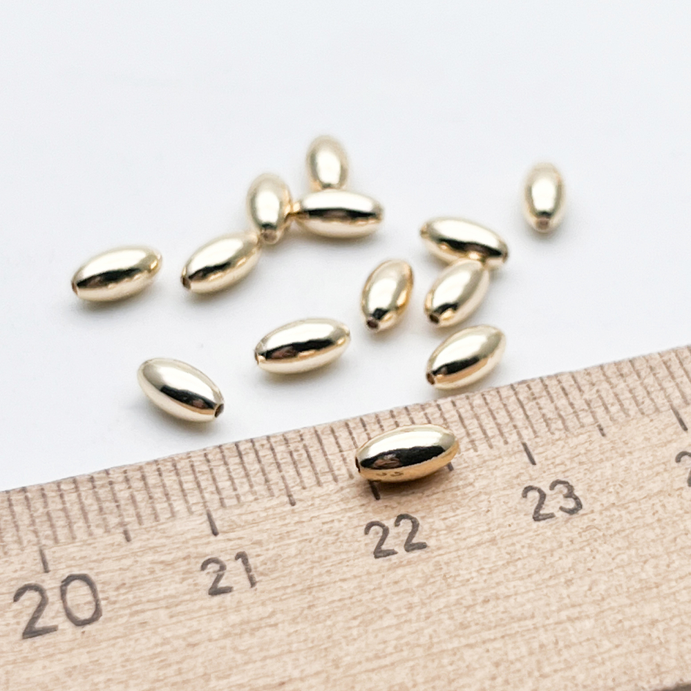 Бусина, цвет золото, размер 6*3,3 мм, цена за 10 шт