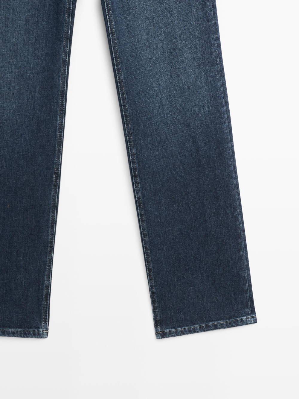 Massimo Dutti Джинсы прямого кроя с высокой талией, средне-синий