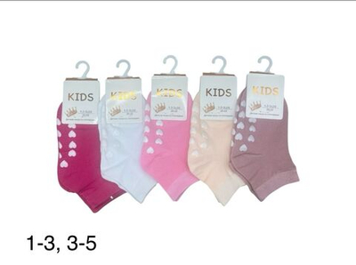 Носки для девочек с анти скользящей подошвой в форме сердечек 20 шт.