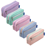 Пенал мягкий BRAUBERG 2 отделения ассорти 5 цветов "Pastel" 21х9 5х5 см дисплей (20 штук в упаковке)