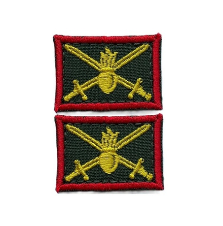 Нашивка петличная на липучке Сухопутные войска красный кант