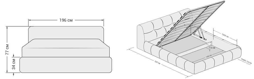 Босс Дрим Кровать+ПМ 160 Велюр Монолит сталь