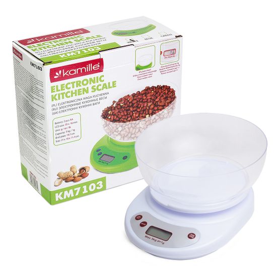 Весы кухонные электронные Kamille KM-7103 с чашей