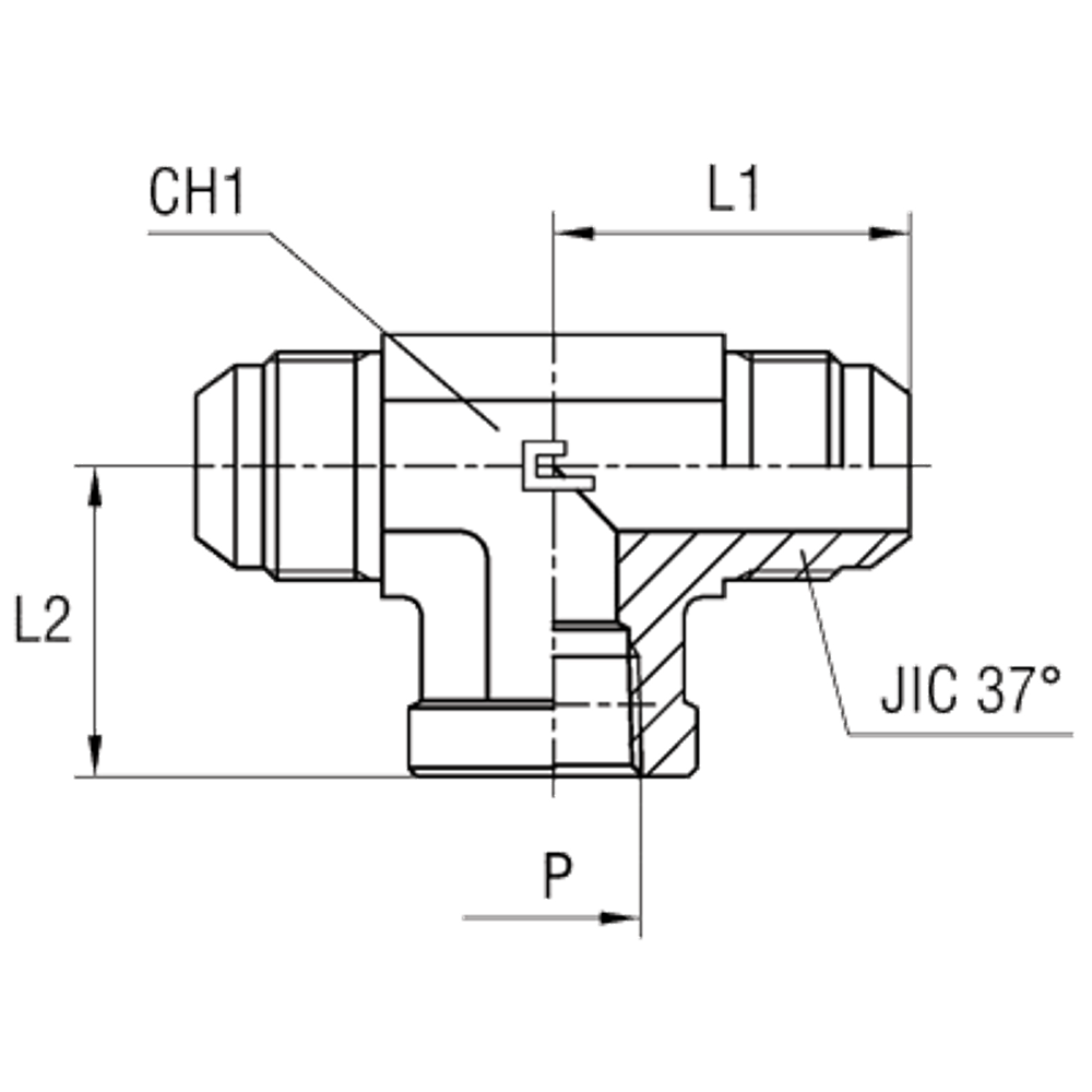Штуцер PT JIC 1.1/16" NPTF 3/4"