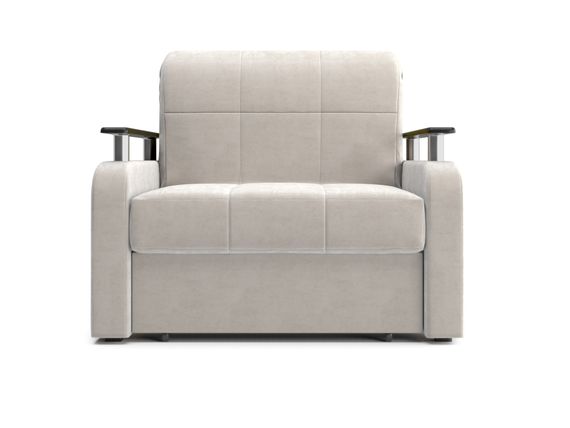 Кресло Денвер 0,8 - Velutto 17 бежевый/  коричневая накладка