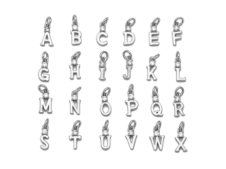 Подвески-буквы "Letter" с фианитом (в ассортименте)