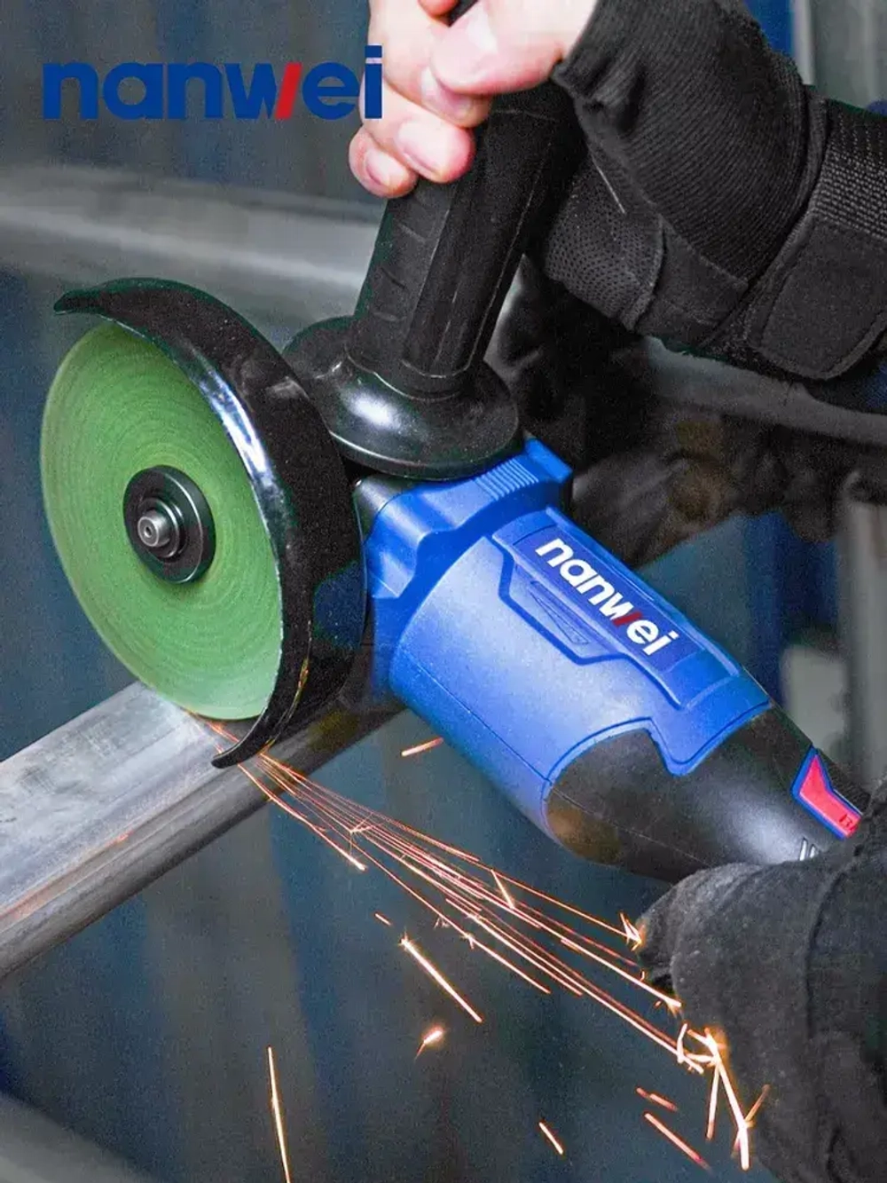 NANWEI 125 мм Угловая шлифовальная машина 5000/7000/9800 об/мин, 20 В, бесщеточный двигатель (Батарея 6,0ah x 2)