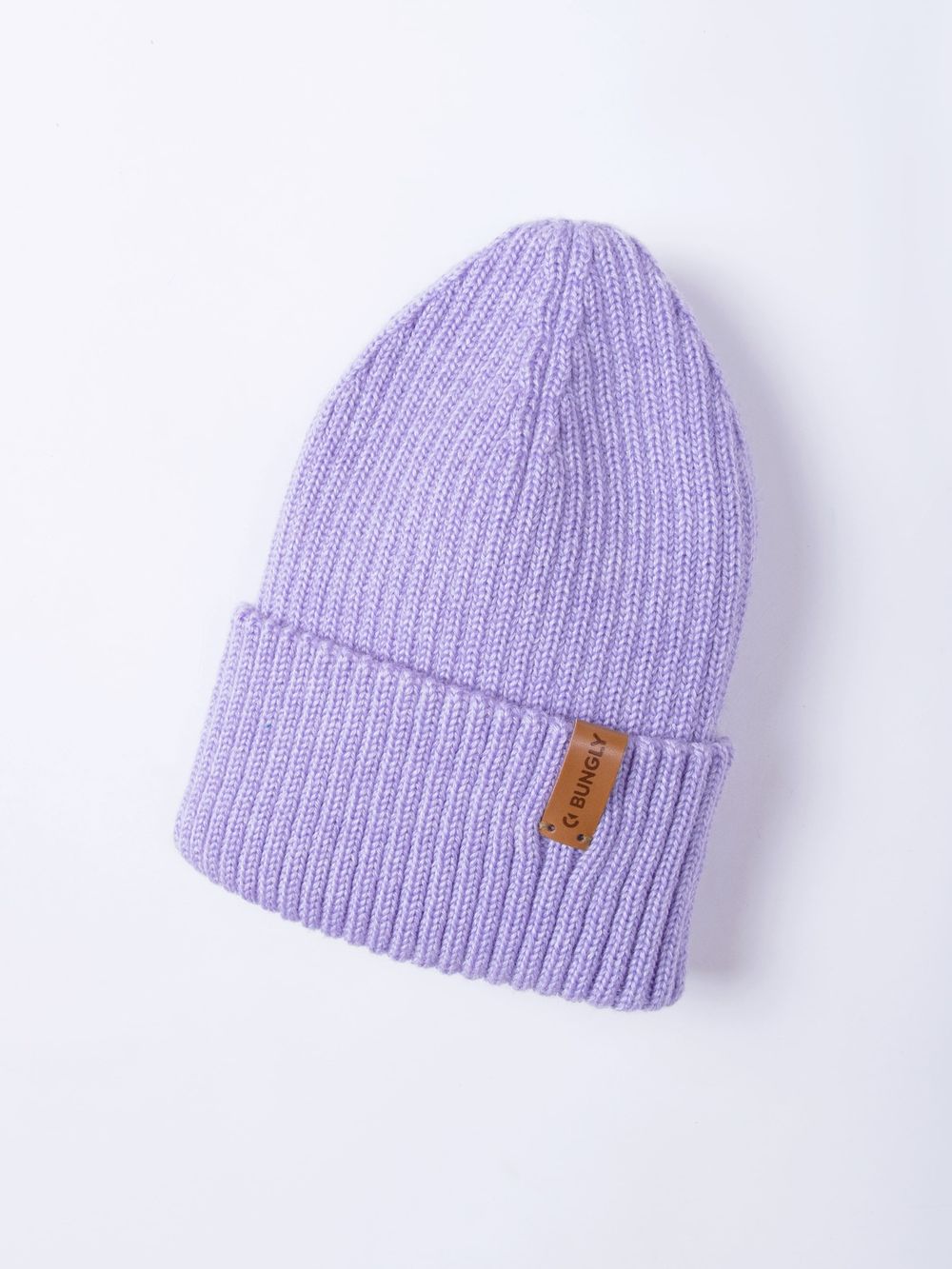 Шапка свечка из смесовой шерсти однослойная "Лаванда"