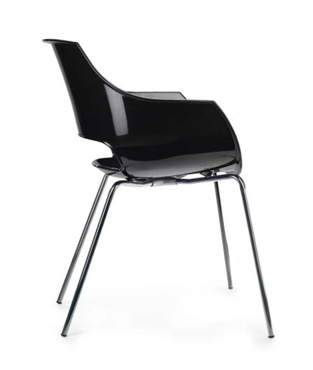 Кресло пластиковое Papatya Opal-ML, хромированный, черный