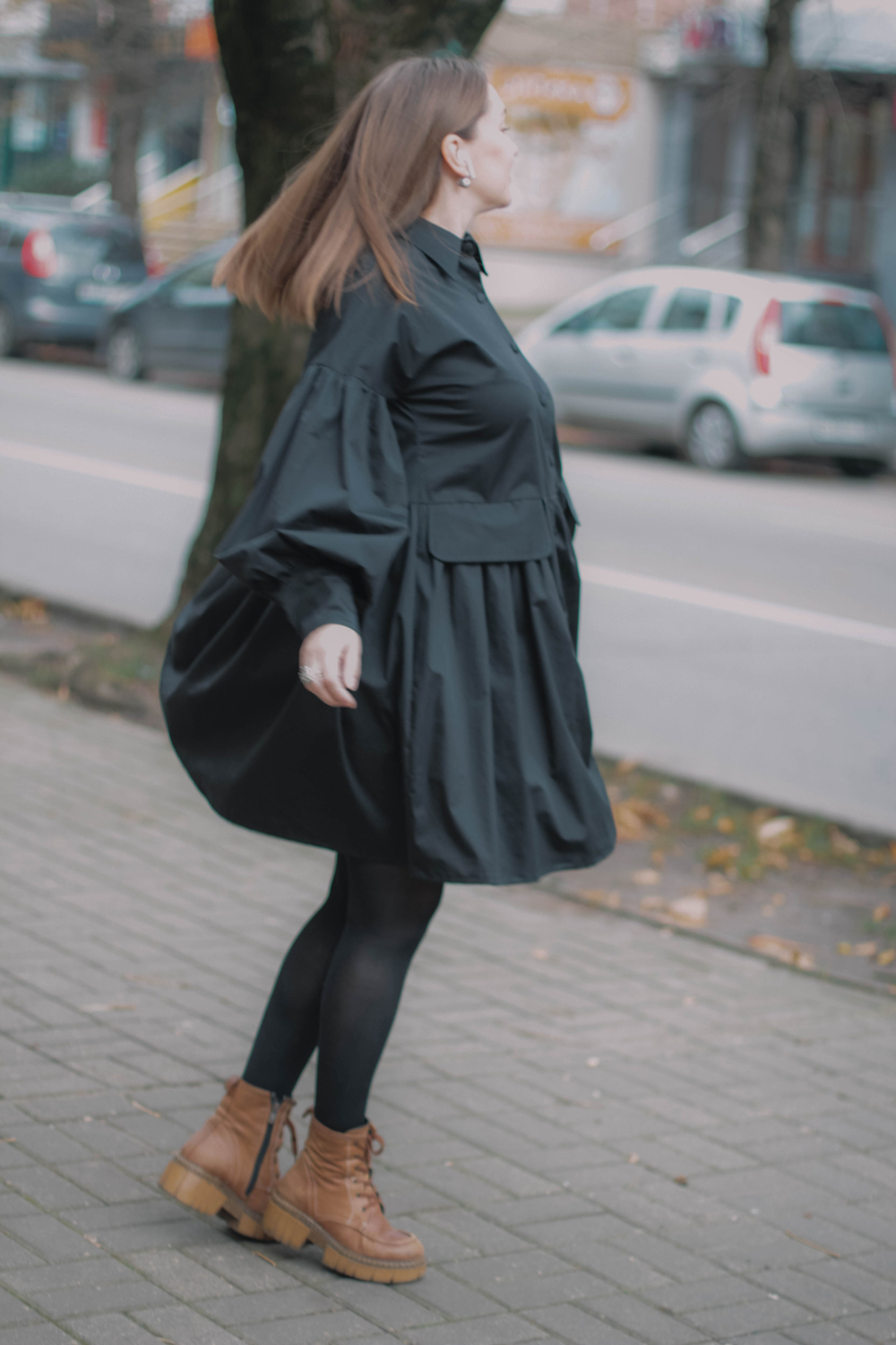 Платье из чёрного хлопка