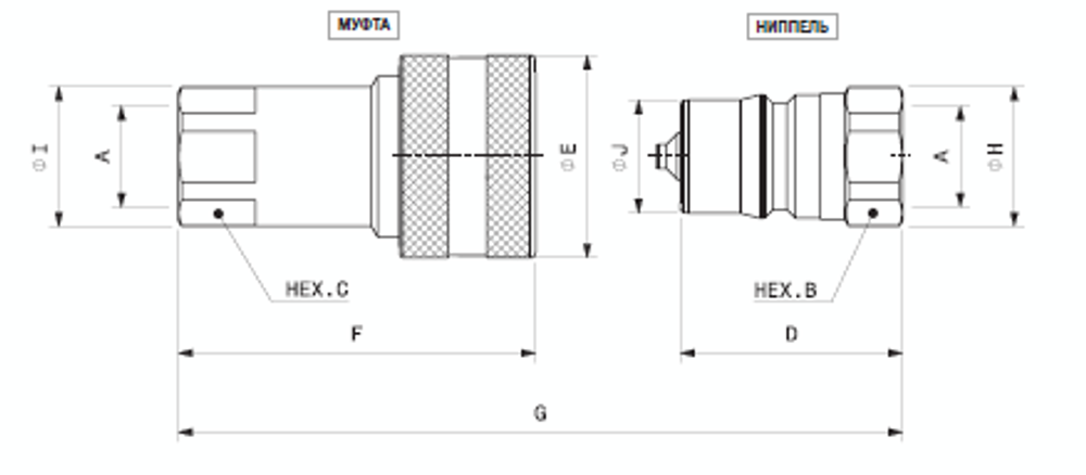 БРС ISO B IRBO BSP 3/8 - D3/8 Розетка (уплотнение Viton, латунь)