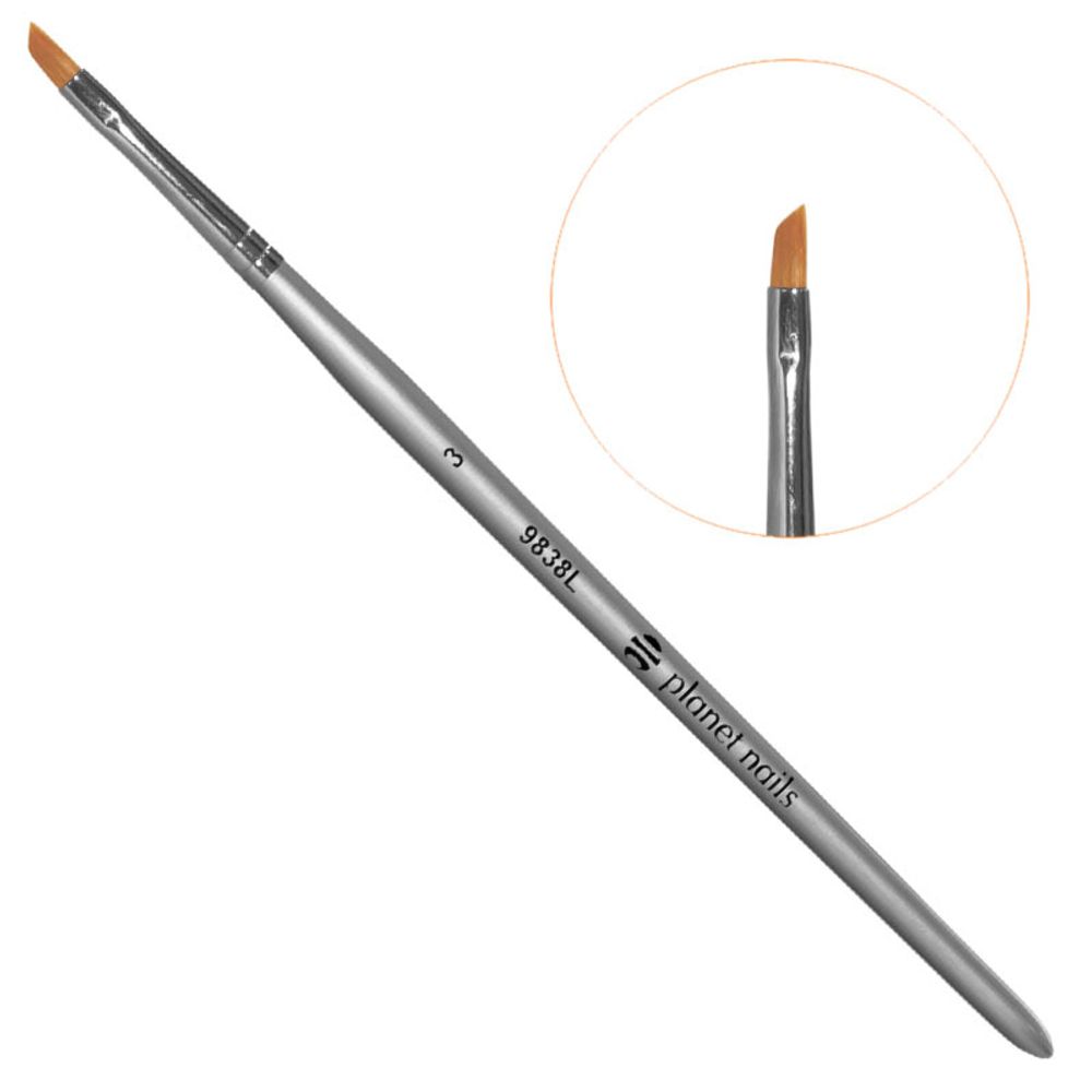 Кисть для французского маникюра скошенная №3 (9838L.3) Planet Nails