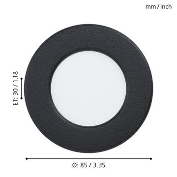 Светодиодный встраиваемый светильник 2,7W 3000K 99211 черный FUEVA 5 Eglo