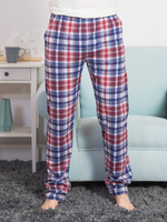 Домашние клетчатые брючки с карманами (Размер: XL) (Цвет: синий с красным)