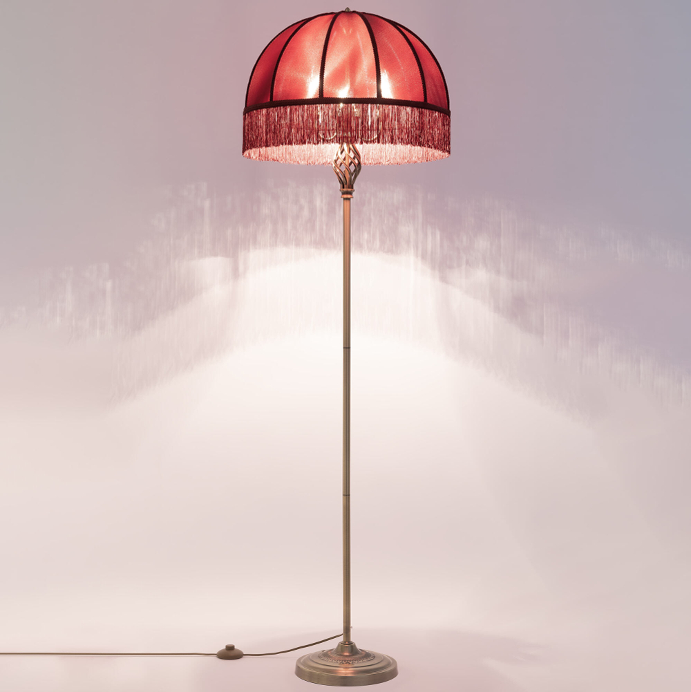 Citilux Базель CL407933 Торшер бронза с красным абажуром