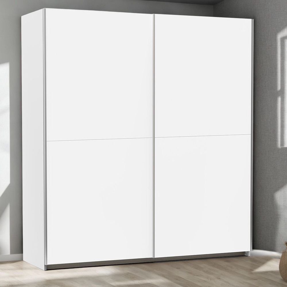 Шкаф купе для одежды белый Муро с раздвижной системой Hettich TopLine L