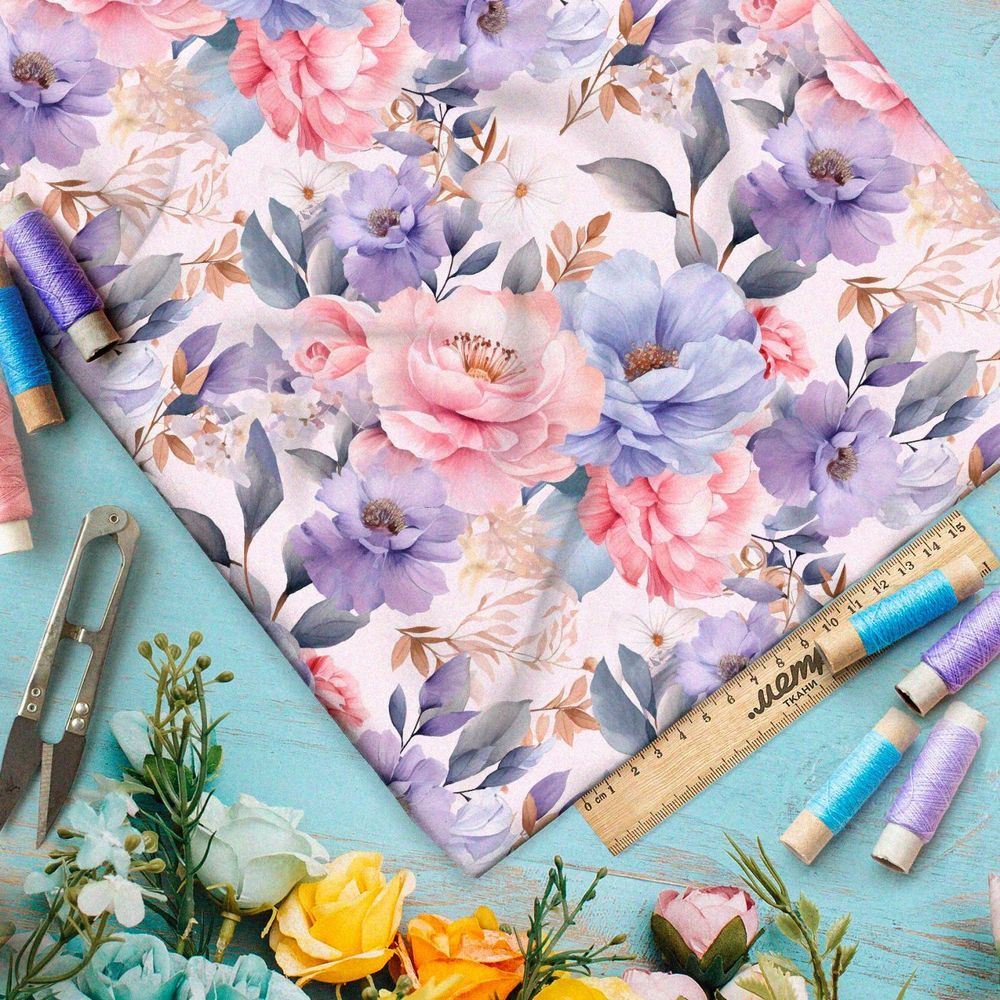 Ткань премиум интерлок пастельный эффект