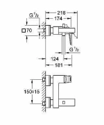 Смеситель для ванны Grohe Eurocube 23140 000