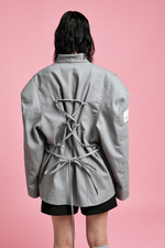 Джинсовая куртка серая