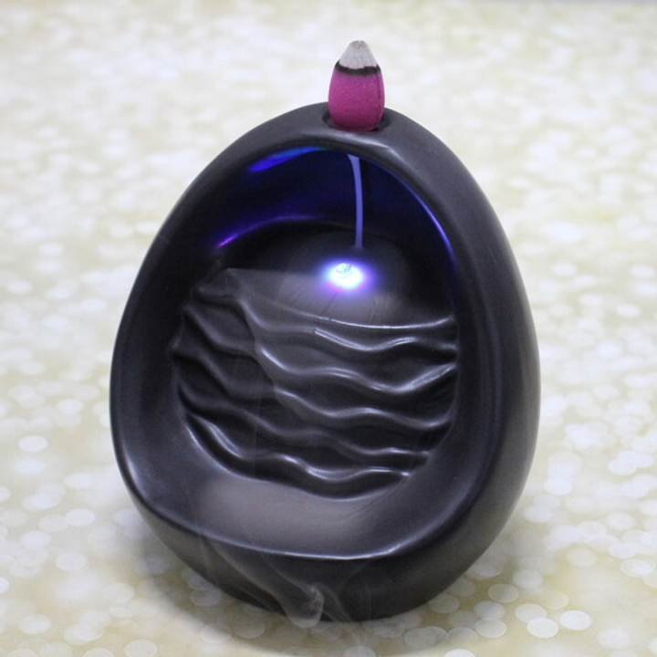 Подставка под стелющиеся благовония Стеновой водопад цвет коричневый с подсветкой 12 x 10 x 12,3 см