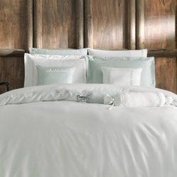 Постельное белье 2 спальное евро Tivolyo home Catena Nakisli крем-бирюзовое