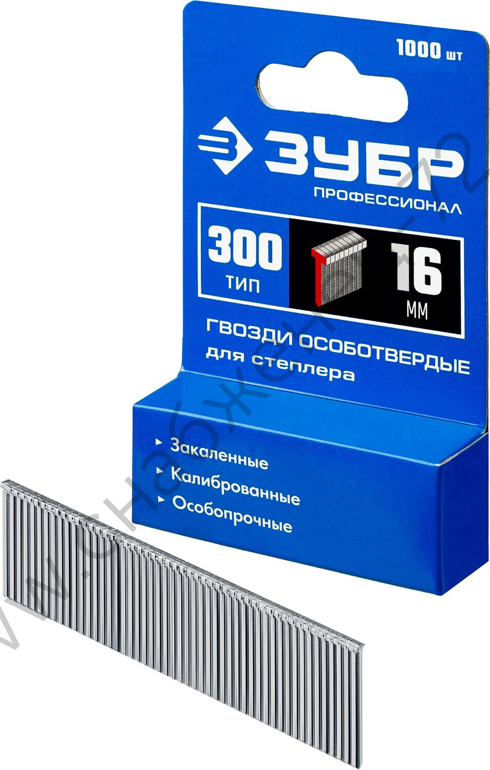 ЗУБР тип 18GA (47 / 300 / F) 16 мм, 1000 шт, гвозди для нейлера (31643-16)