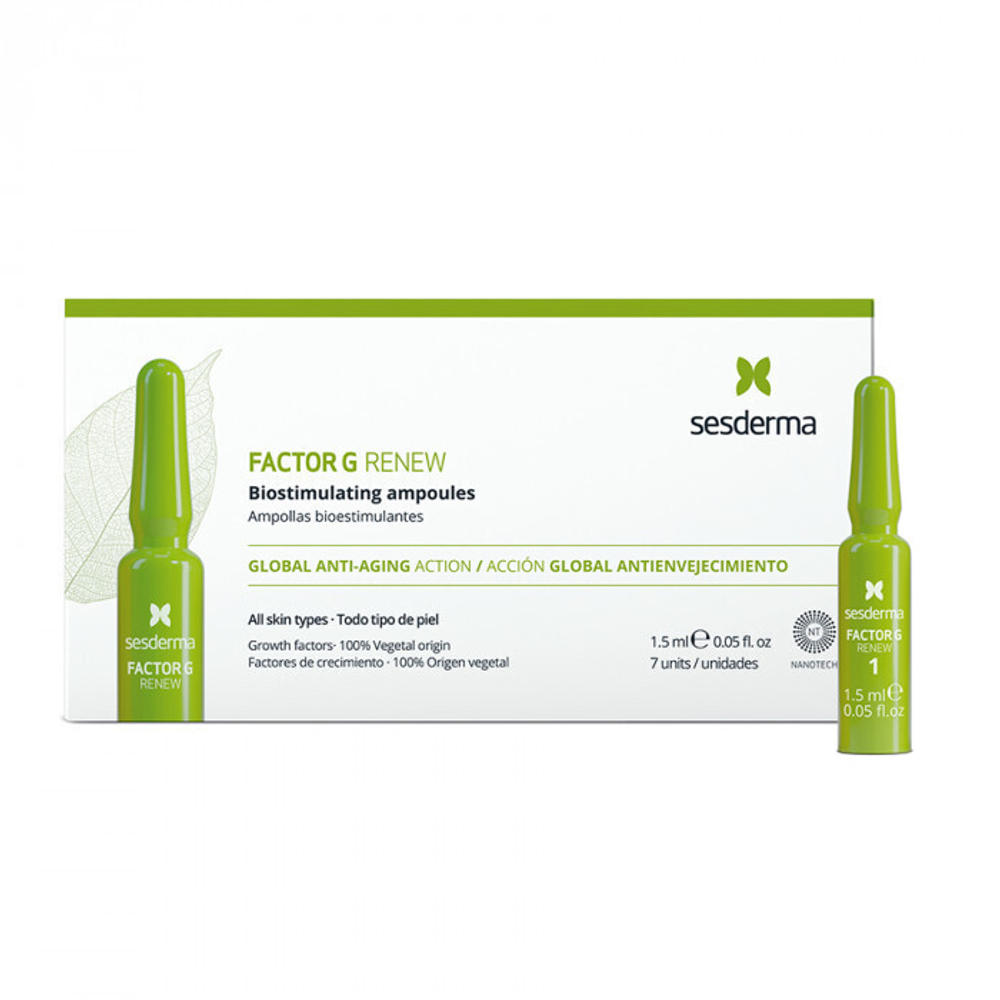 Sesderma FACTOR G RENEW Biostimulating Ampoules - Средство в ампулах биостимулирующее, 7 ампул по 1,5 мл
