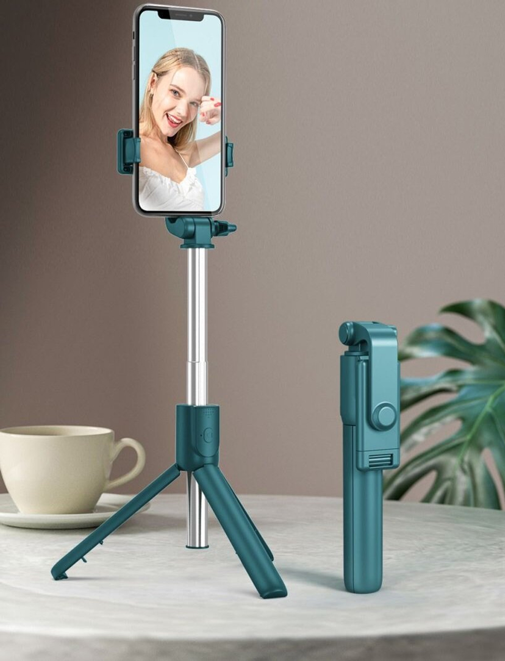 Селфи палка штатив монопод для телефона черный