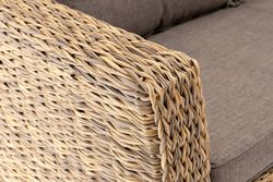 "Капучино" диван из искусственного ротанга (гиацинт) двухместный, цвет соломенный