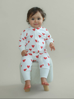 Комбинезон растущий на молнии "Сердечки", Крем