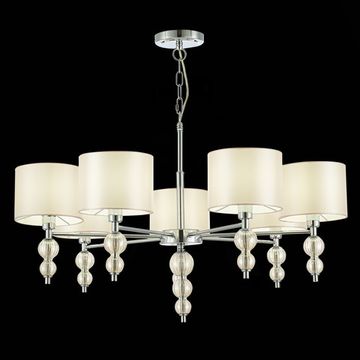 SLE105703-07 Светильник подвесной Хром/Светло-бежевый E14 7*40W RAMER