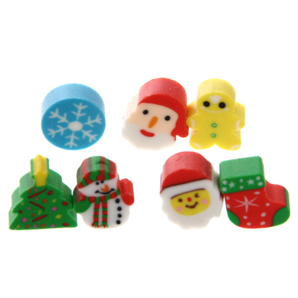 Ластики для карандашей «Новогодний шар», цвет микс