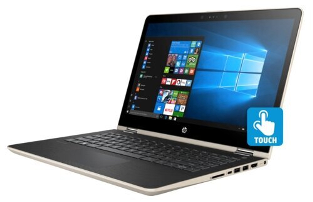 Ноутбук-трансформер HP Pavilion x360 Convertible 14-ba047ur (2GF88EA) 14"/Intel Pentium Gold 4415U/RAM 4GB/HDD 500GB/Intel HD Graphics/1920*1080/IPS/Windows 11/Подсветка кл-ры: нет/золотой. Состояние: B1