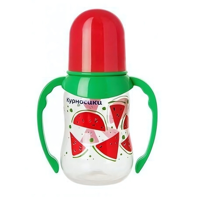 Бутылочка с ручками 125мл Фрукты (Курносики)