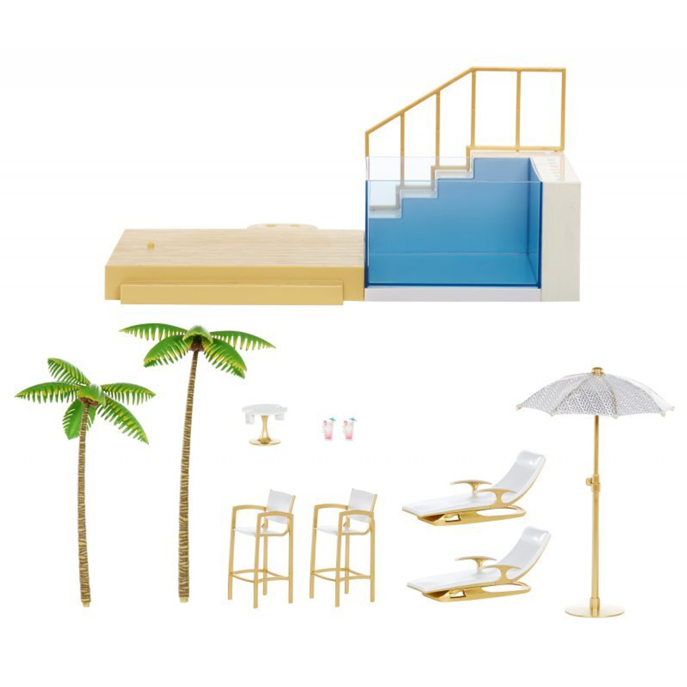 Rainbow High — комплект с подсветкой для бассейна Beach Club &amp; Pool, меняющий цвет, 7 в 1 578475