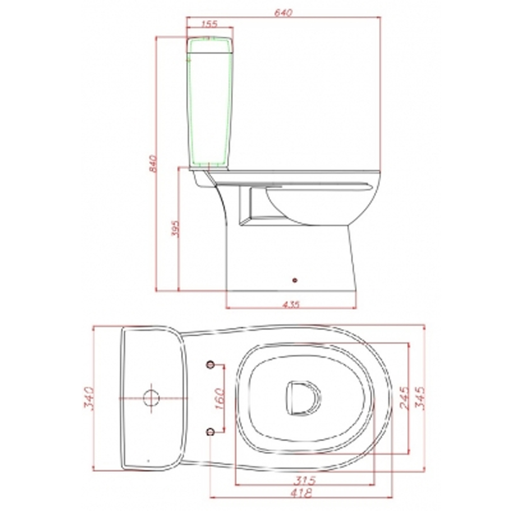 Унитаз-компакт "Альбано" R ЖС Инкоэр безободковый (ниж.подв.,гор.выпуск,сид.дюро.м2кн.арм.) КЕРАМИН