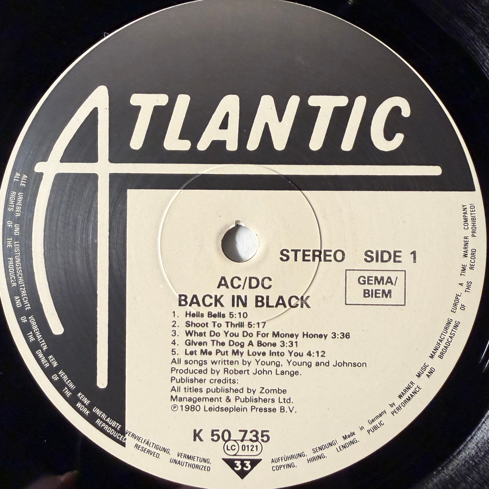 AC/DC - Back In Black (Германия 1980г.)