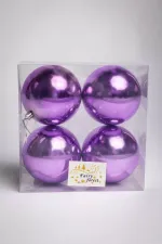 Набор новогодних шаров (4 шт) - перламутр