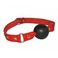 Кляп-шар 4см с красным кожаным ремешком Sitabella BDSM Accessories 3091-2