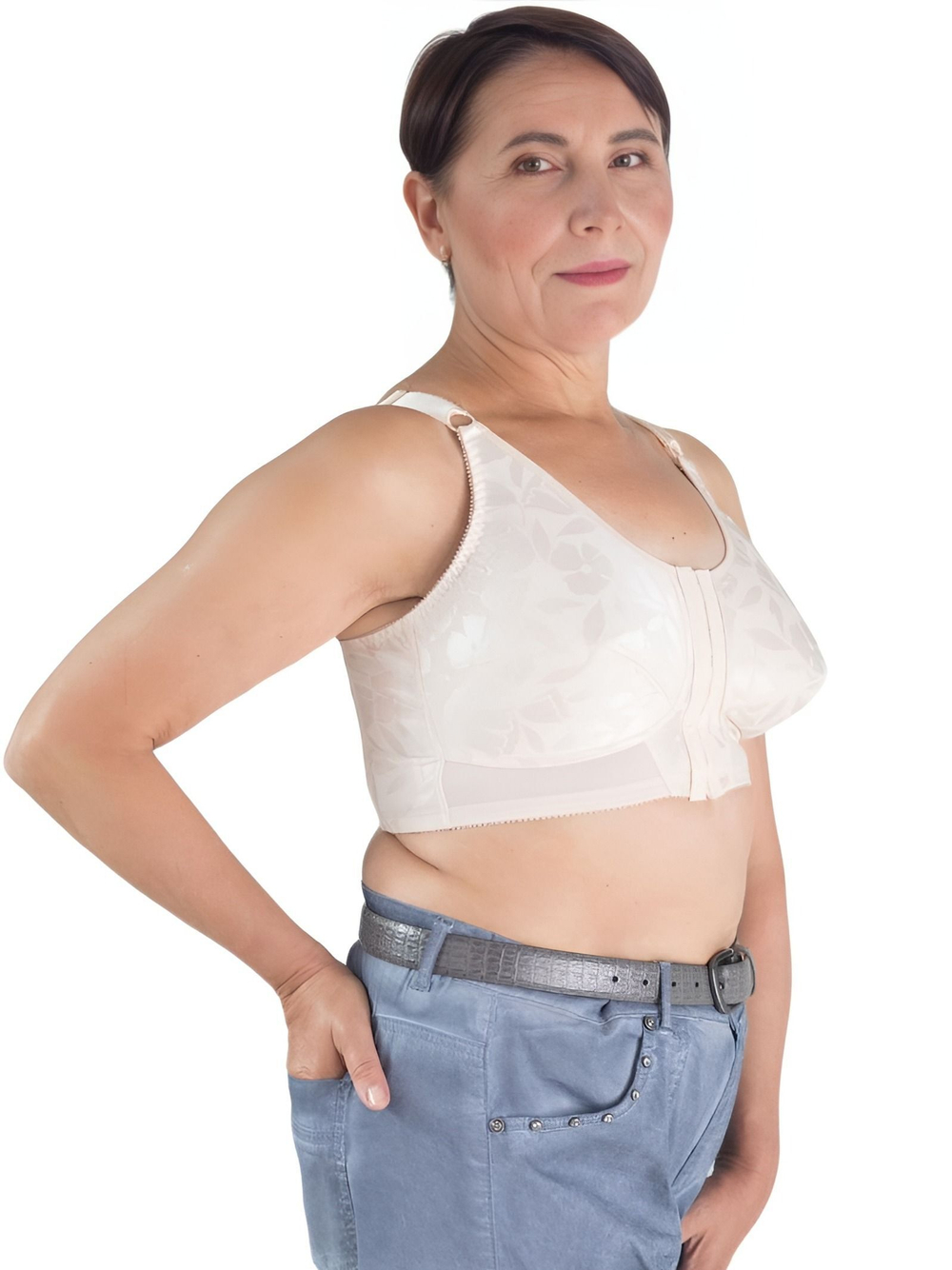 Полуграция с передней застежкой, корректором осанки, без косточек, 85B бежевый