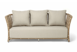 "Валенсия" диван из искусственного ротанга трехместный, цвет соломенный