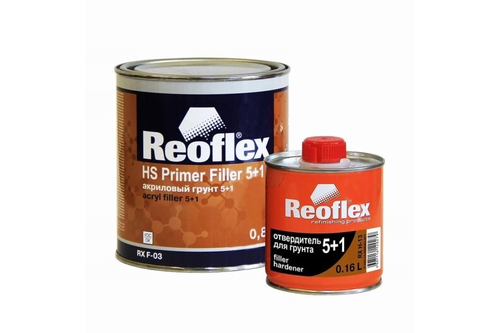 Грунтовка Акрил. 5+1 2К HS выравниватель Белая (0,8 л.+0,16 л. отверд.) (REOFLEX)