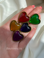 Пуговицы красные сердечки