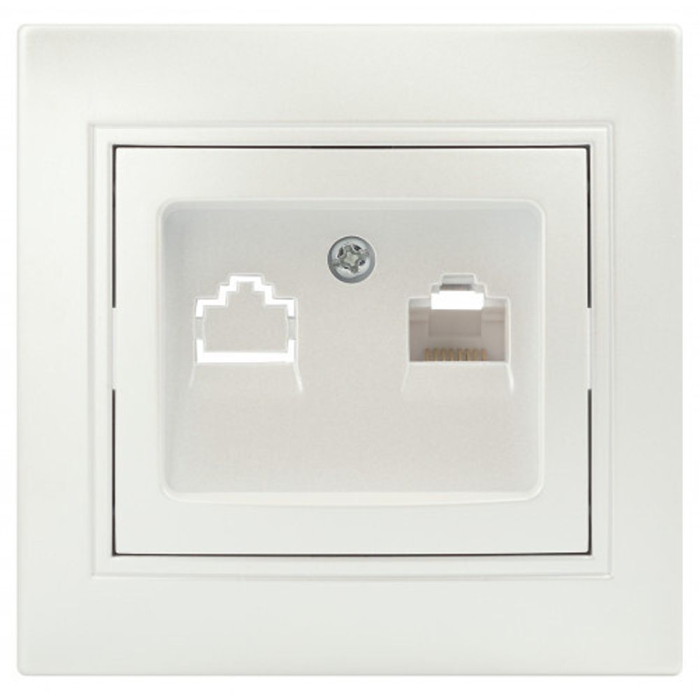 Розетка Intro Plano 1-303-06 информационная RJ45, IP20, СУ, перламутр