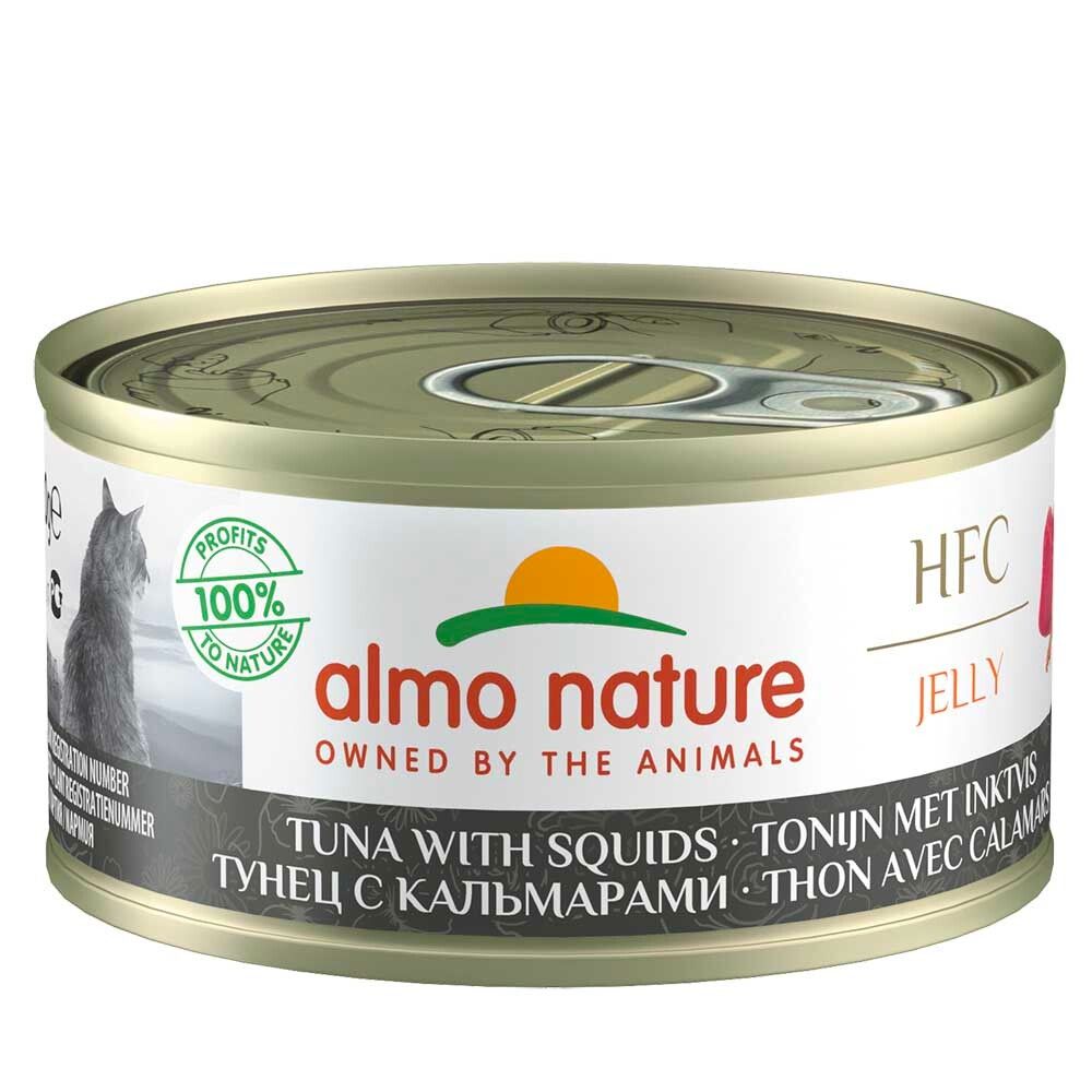 Almo Nature консервы для кошек &quot;HFC Natural&quot; с тунцом и кальмарами (60% рыбы) 70 г банка