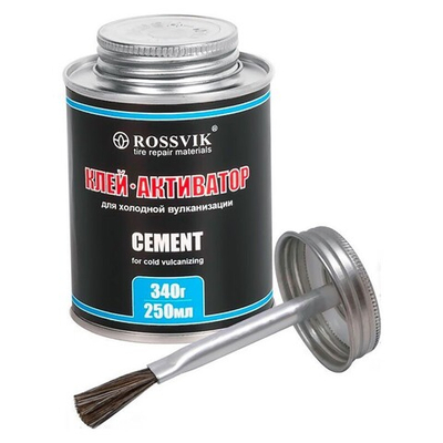 Клей-активатор ROSSVIK для холодной вулканизации (250 мл/340гр.) (банка с кистью)
